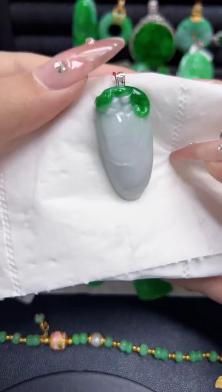 【闪购商品】翡翠颈饰18K金镶嵌Y缅料A货/支持复检/一件