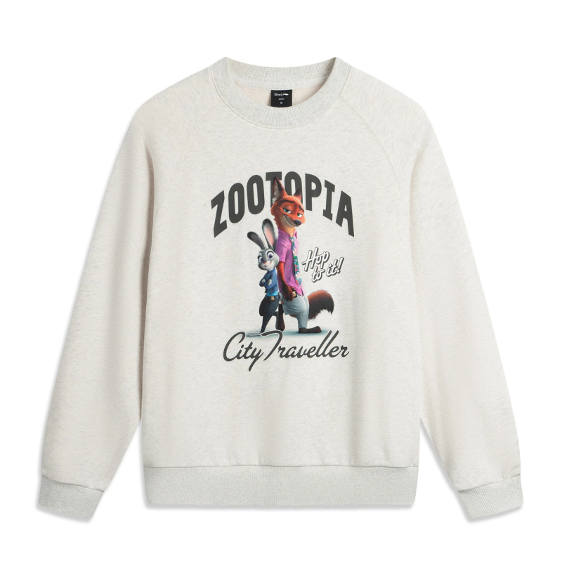 李宁疯狂动物城联名系列 2025冬季新款宽松套头卫衣AWDV996