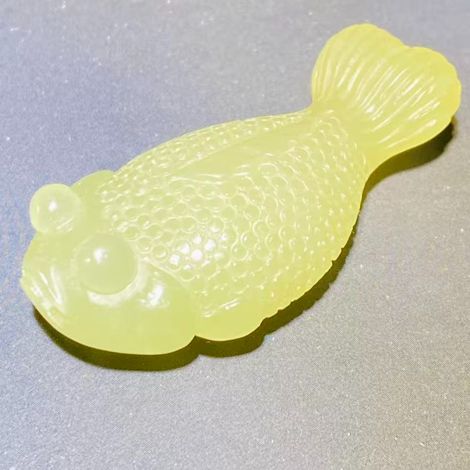 若羌黄口料手工精雕连年有余金鱼