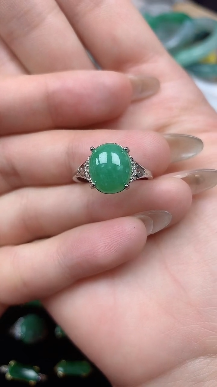 【闪购商品】翡翠戒指银S925镶嵌戒指
