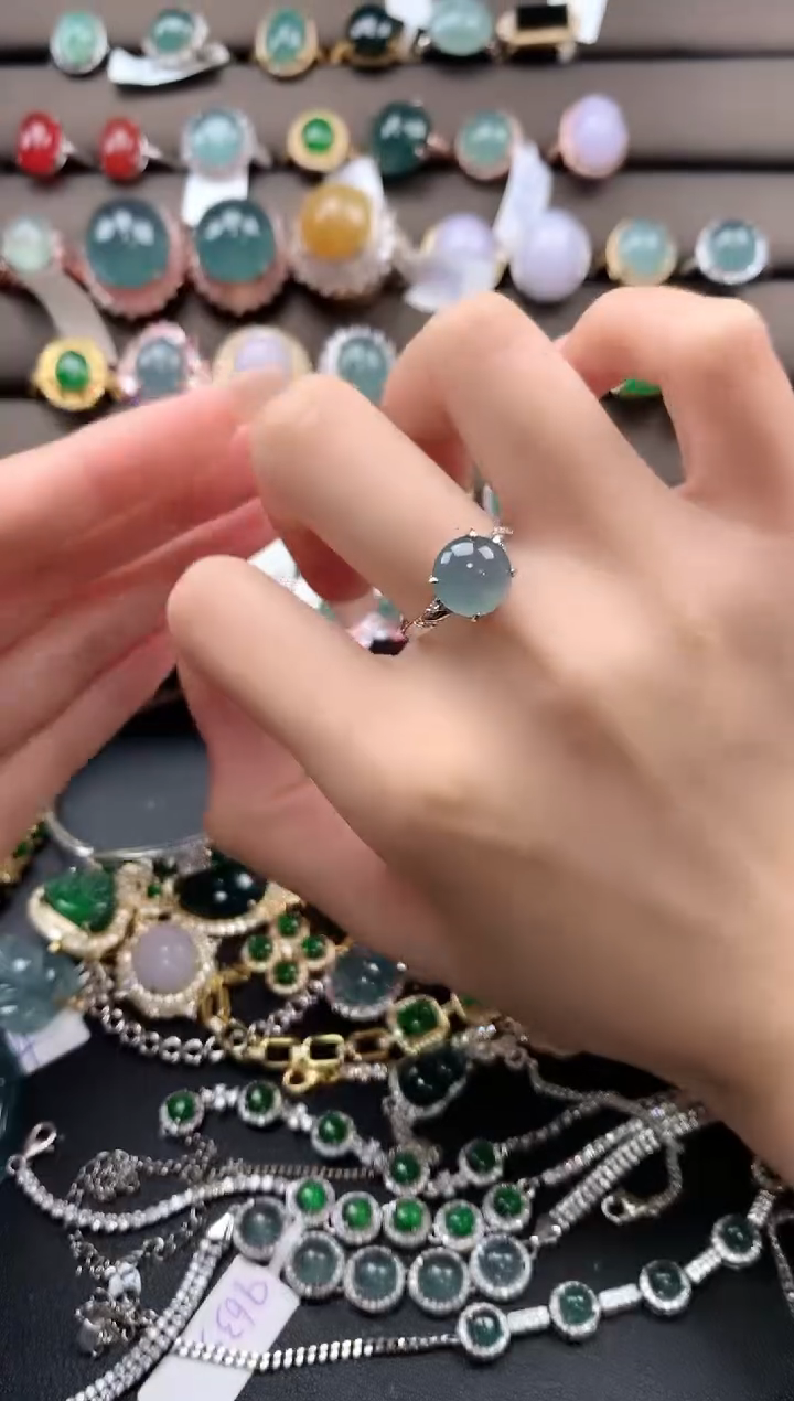 【闪购商品】翡翠戒指银S925镶嵌432432