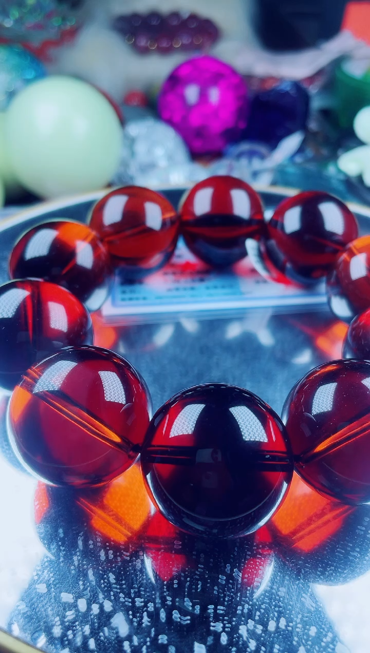 菱锰矿未镶嵌手串火星血陨晶手串卡30