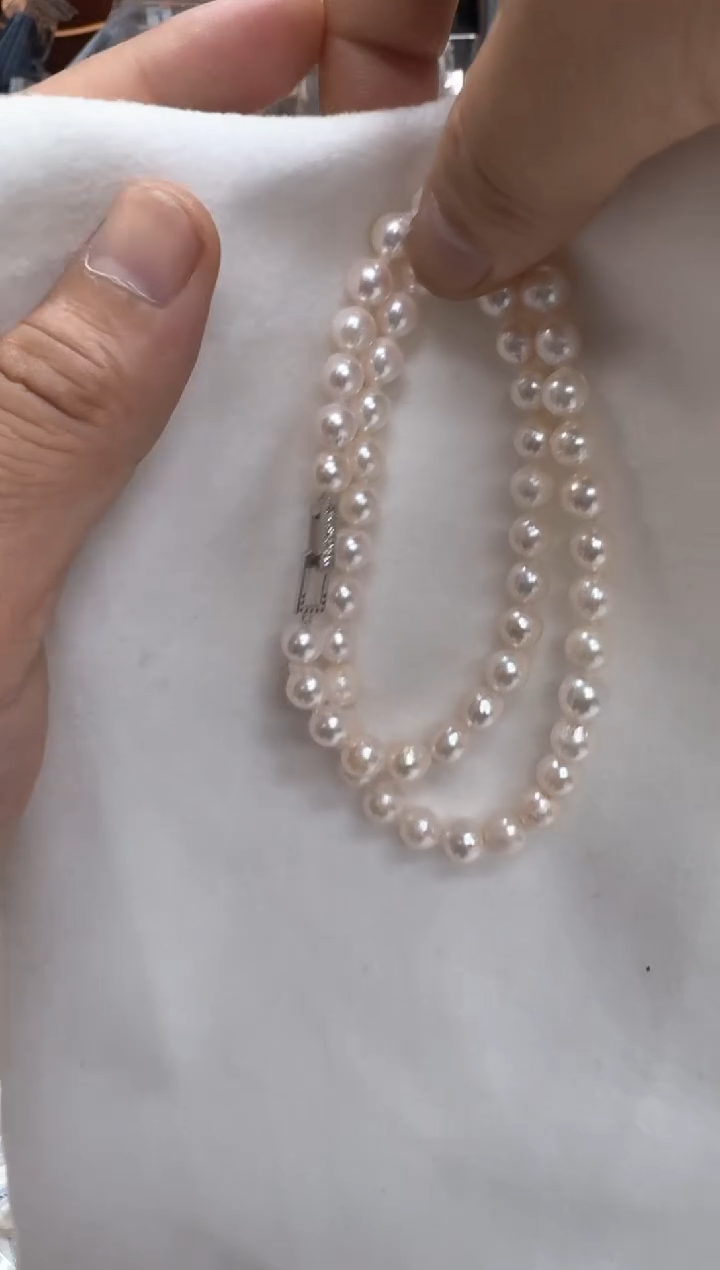 【闪购商品】海水珍珠颈饰银S925镶嵌海水7-8项链