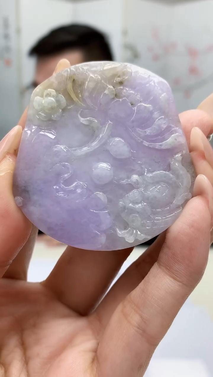 【闪购商品】定制翡翠未镶嵌5152MM-毛货挂件13