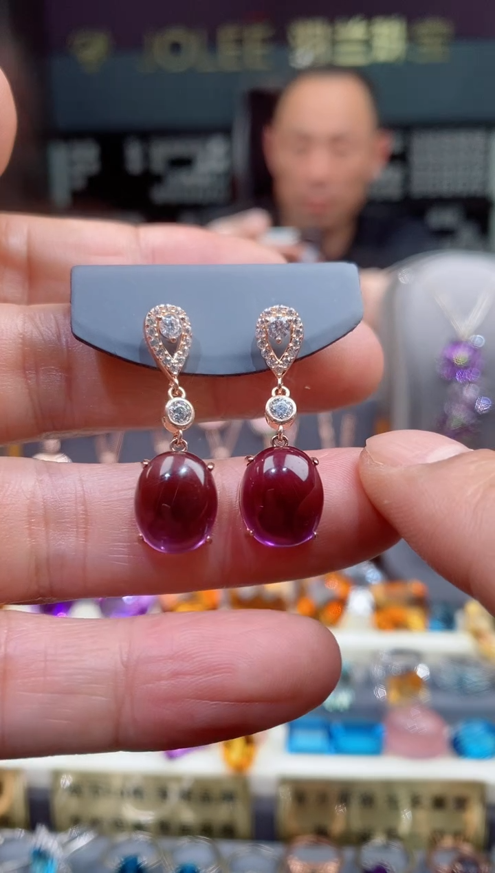 【闪购商品】紫晶耳钉银S925镶嵌紫晶耳钉