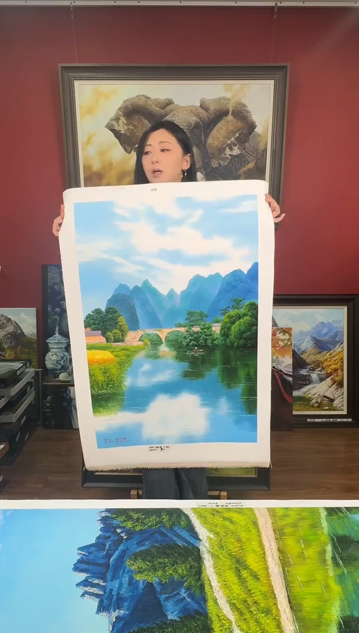 油画【171号】约90*60cm丨朝鲜原创纯手绘孤品油画丨顺丰包邮