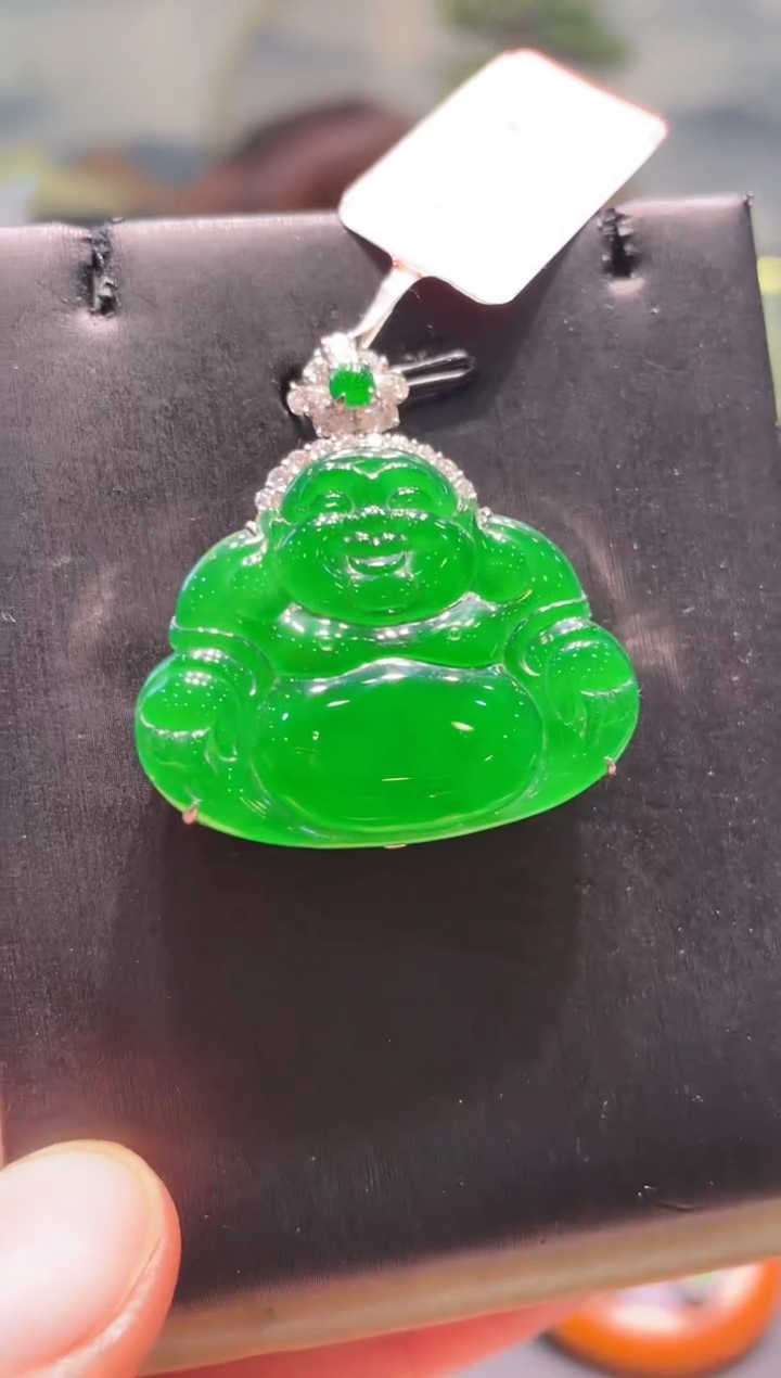 【闪购商品】翡翠颈饰18K金镶嵌A39天然A货翡翠