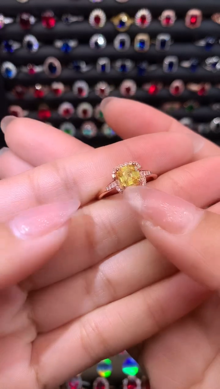 【闪购商品】水晶戒指银S925镶嵌玫瑰金6