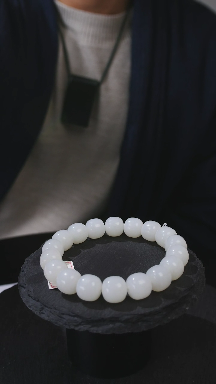 【闪购商品】和田玉手串未镶嵌和田玉白玉单圈卡11*12