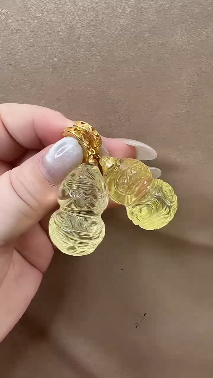 琥珀颈饰未镶嵌耳环