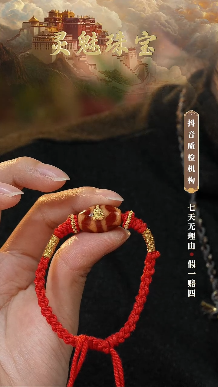 玛瑙/玉髓（覆膜）颈饰18K金镶嵌手串