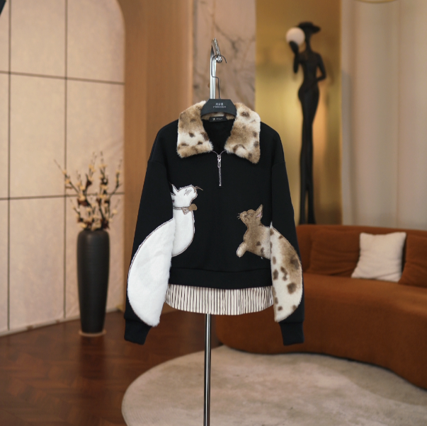 秋冬轻奢简约舒适感设计重工显瘦气质卫衣JT-A2133