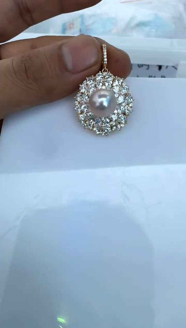 【闪购商品】海水珍珠颈饰银S925镶嵌吊坠