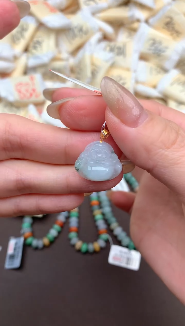 【闪购商品】翡翠挂件18K金镶嵌—