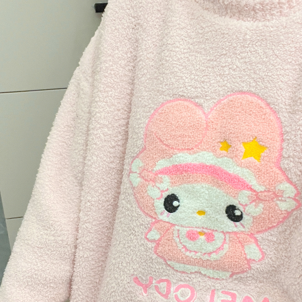 原创！美乐蒂冬季长袖仿半边绒睡衣少女冬加绒加厚甜美可爱家居服