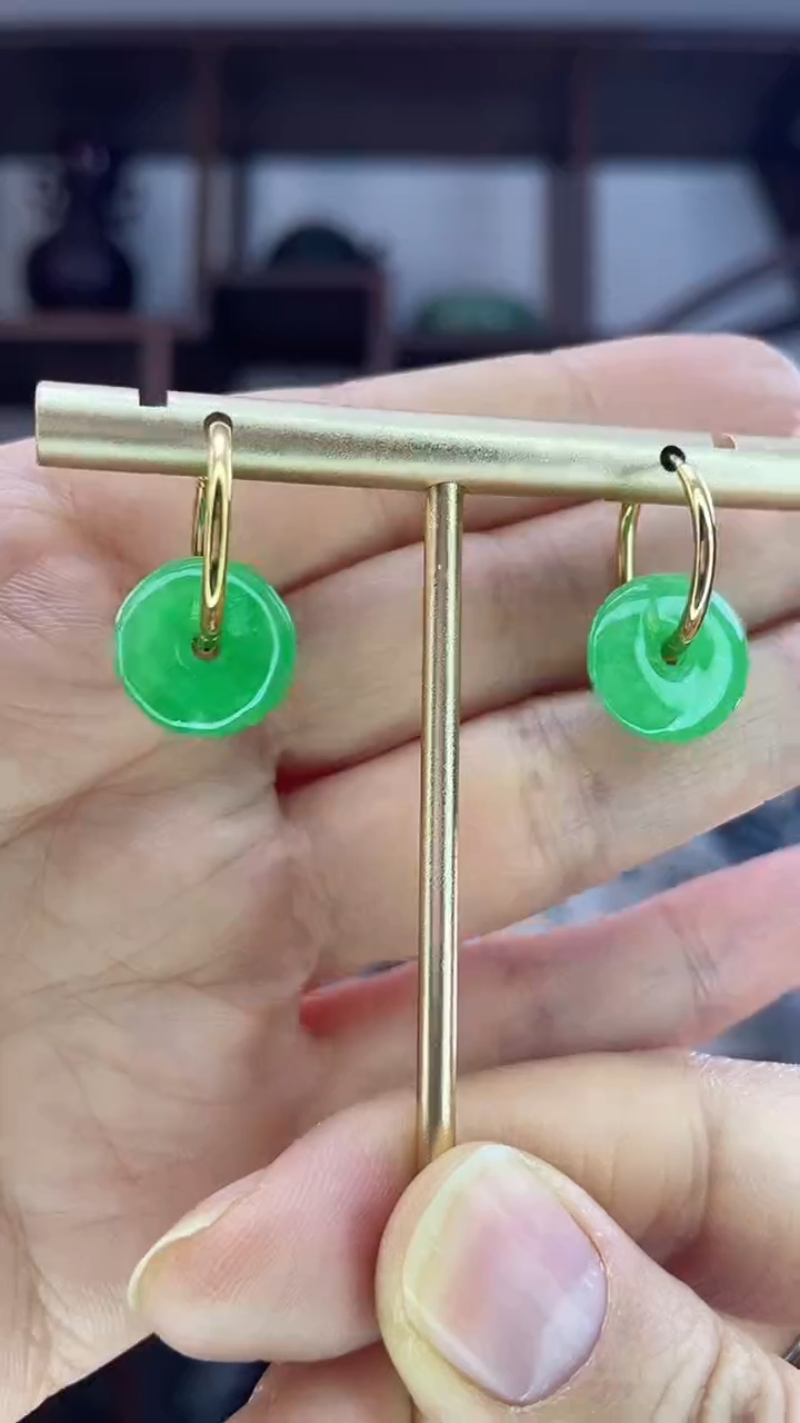 未镶嵌翡翠耳环Z3翡翠耳环
