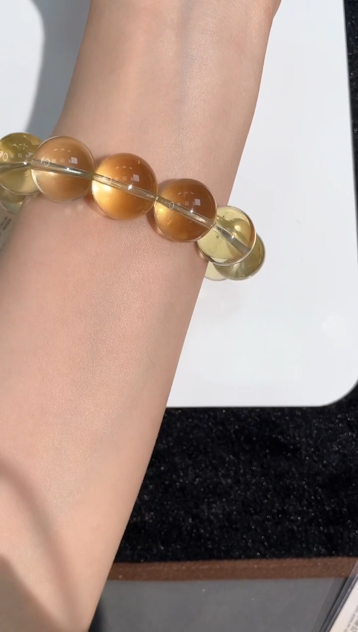 水晶手链未镶嵌30号星光黄水单圈17mm