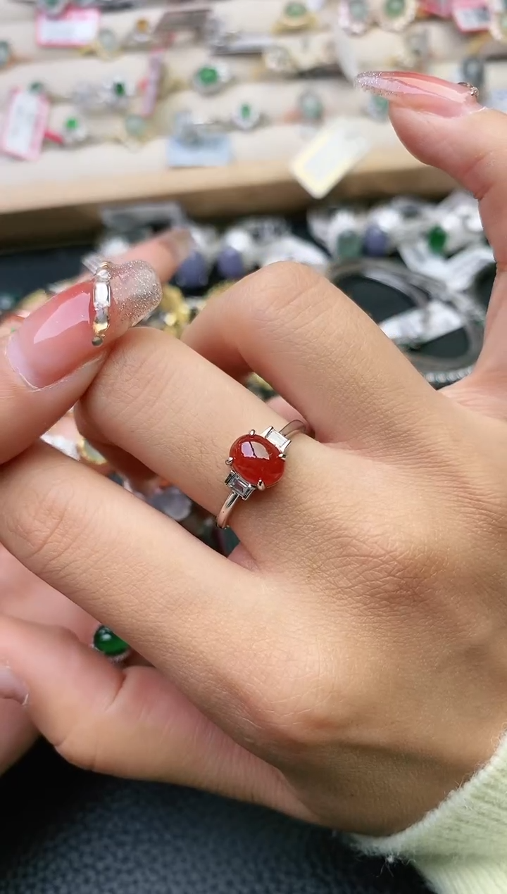 【闪购商品】翡翠戒指银S925镶嵌11111
