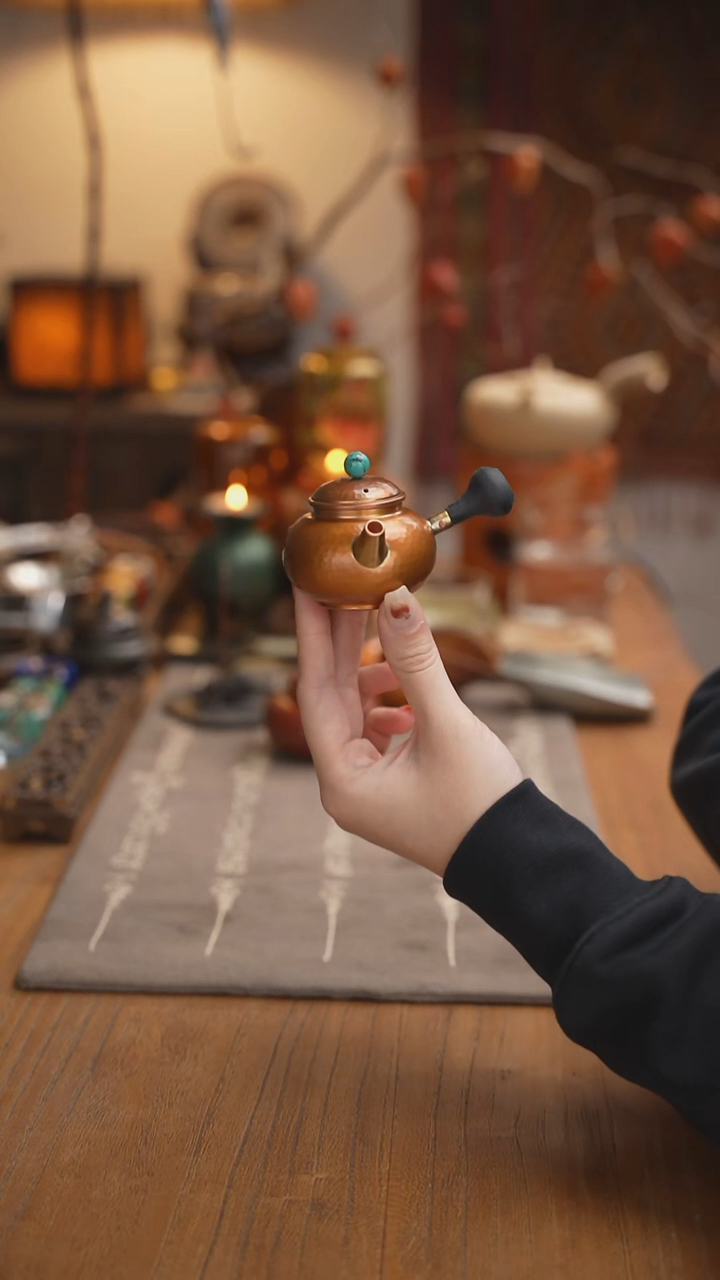 纯铜紫铜侧把思远壶70ml