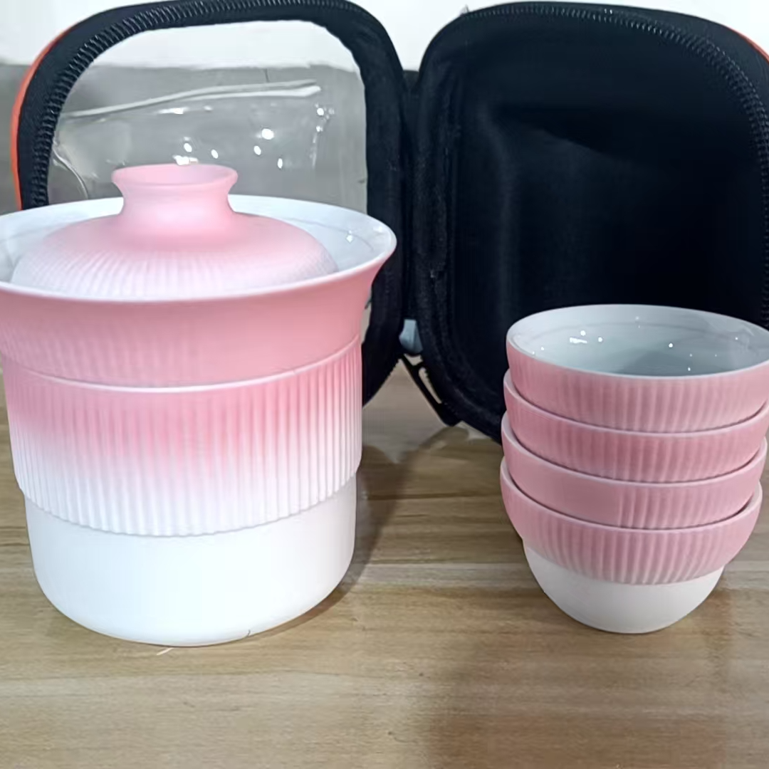 YS510-粉白旅行茶具