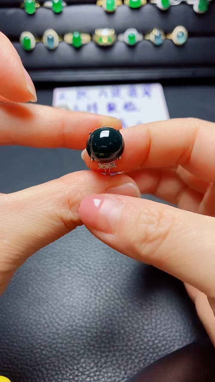 银S925镶嵌戒指翡翠天然翡翠A货s925银镶