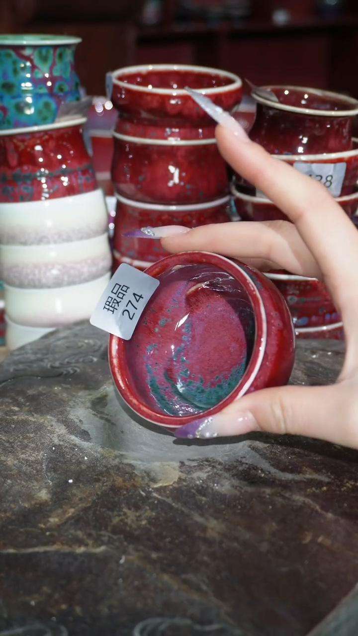 摆件陶精品窑变钧瓷茶器