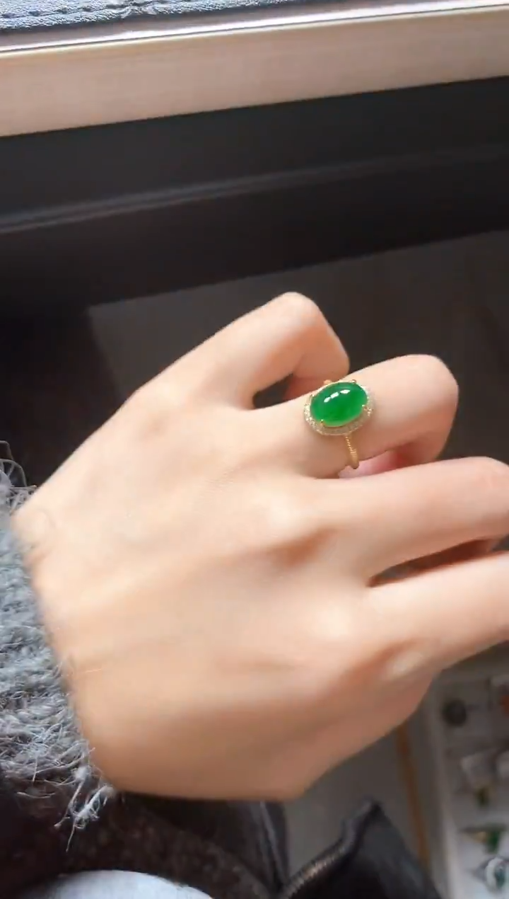 银S925镶嵌戒指翡翠51151