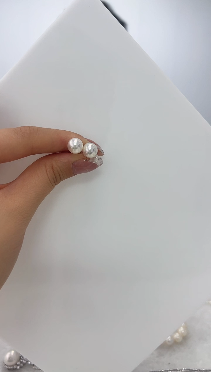【闪购商品】海水珍珠DA18K金镶嵌耳钉 8 A1290