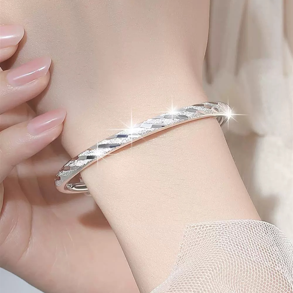 足银手镯 【24g】流星雨推拉 时尚百搭轻奢精美气质磨砂简约经典