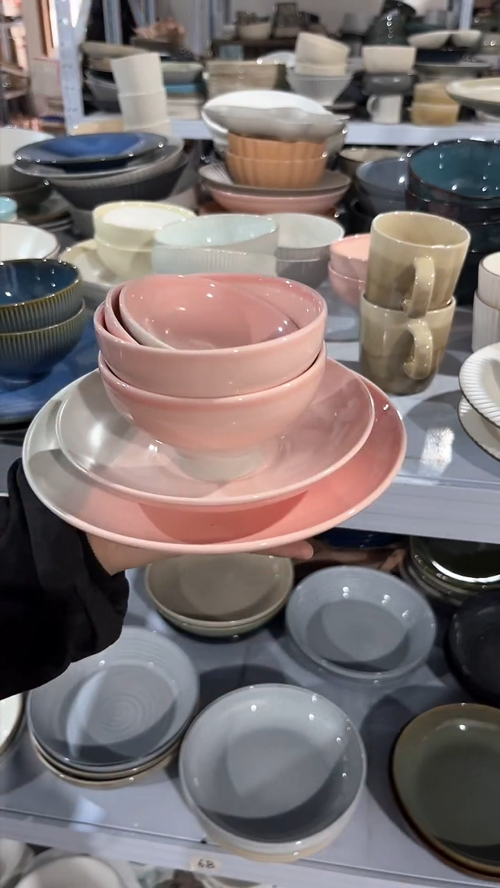 【闪购商品】瓷片外贸尾货瑕疵满20包邮X6 樱花粉六件套