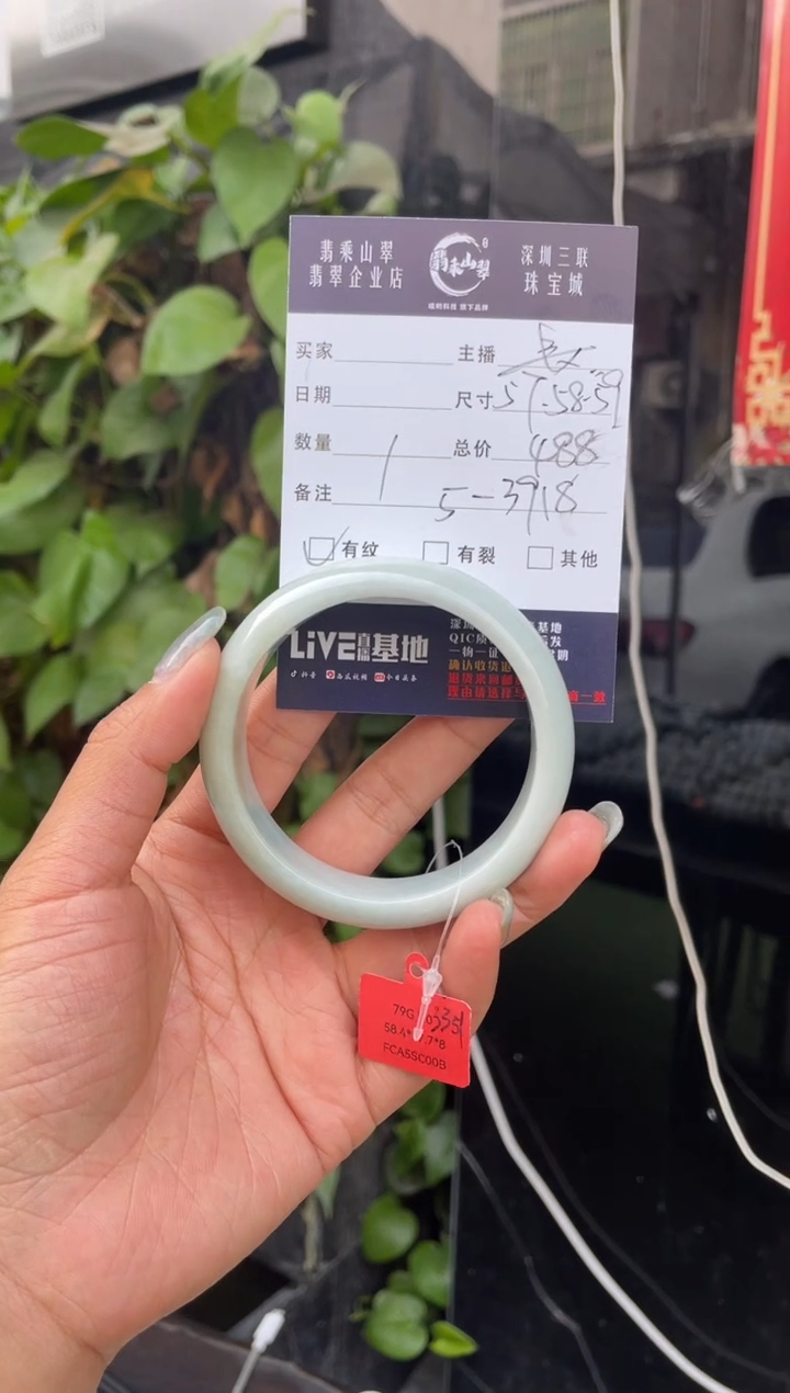 【闪购商品】翡翠手镯未镶嵌C57-58正圈  5-3918