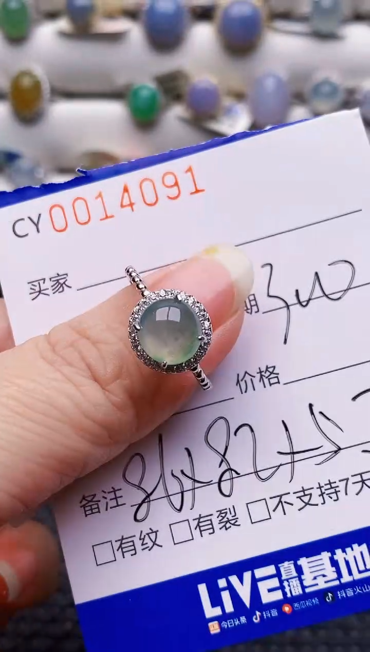 颈饰银S925镶嵌翡翠4091