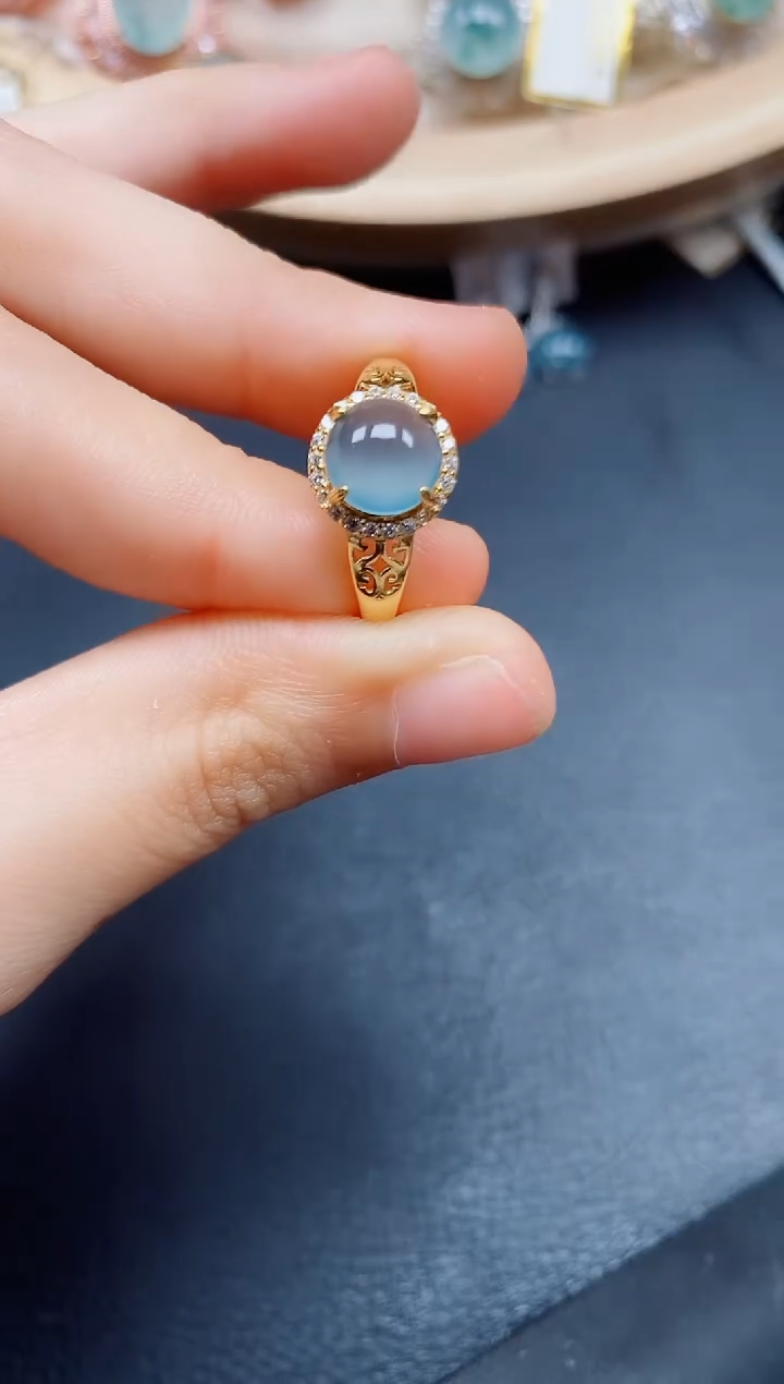 【闪购商品】翡翠戒指银S925镶嵌翡翠