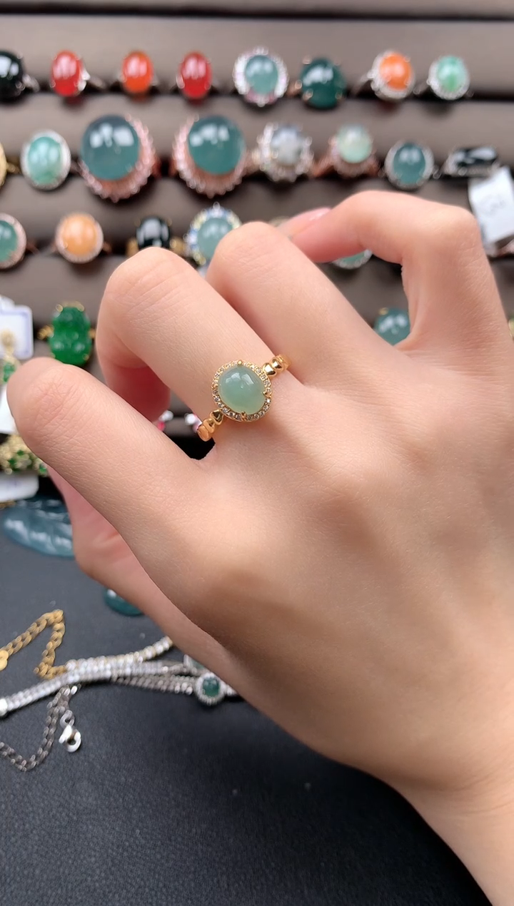 【闪购商品】翡翠戒指银S925镶嵌4324324