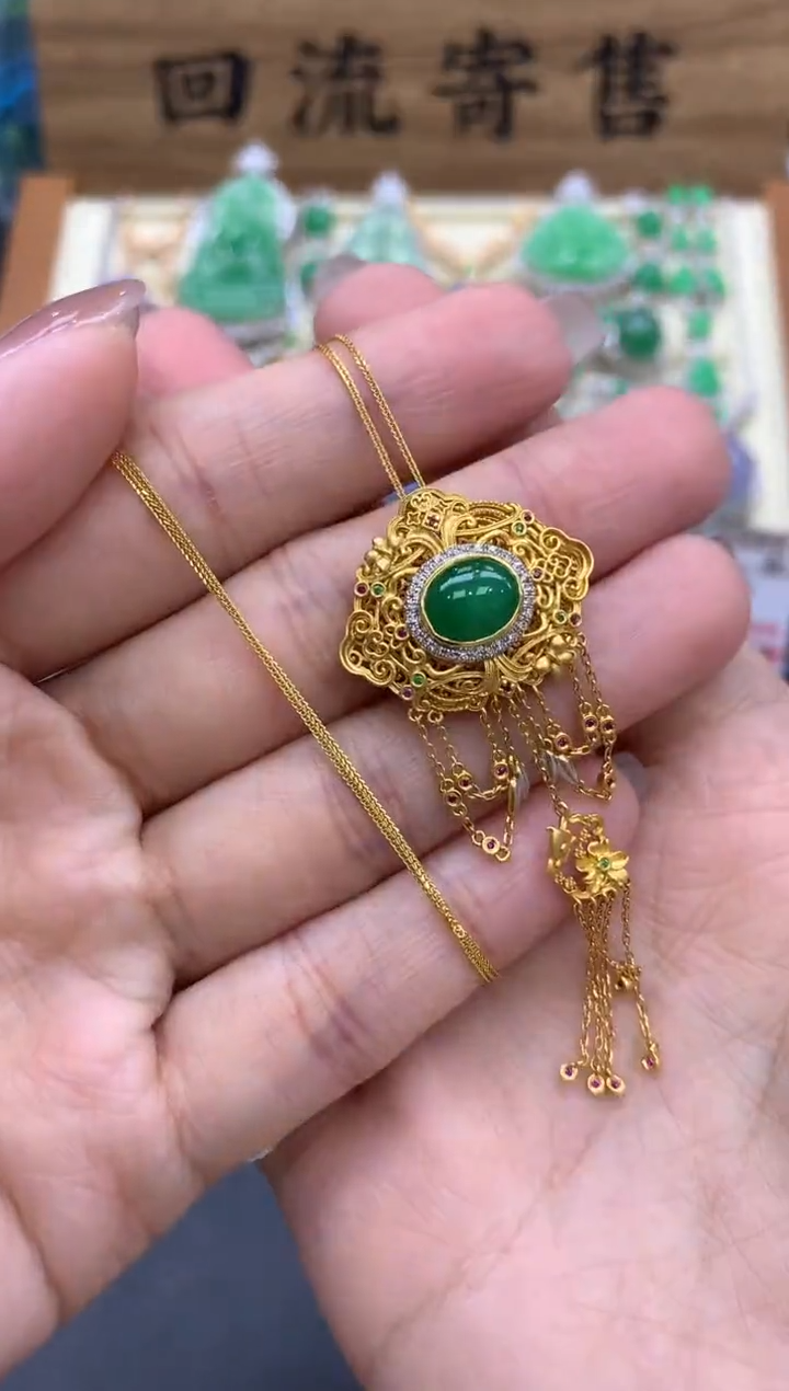 【闪购商品】翡翠颈饰18K金镶嵌484-中国好珍宝