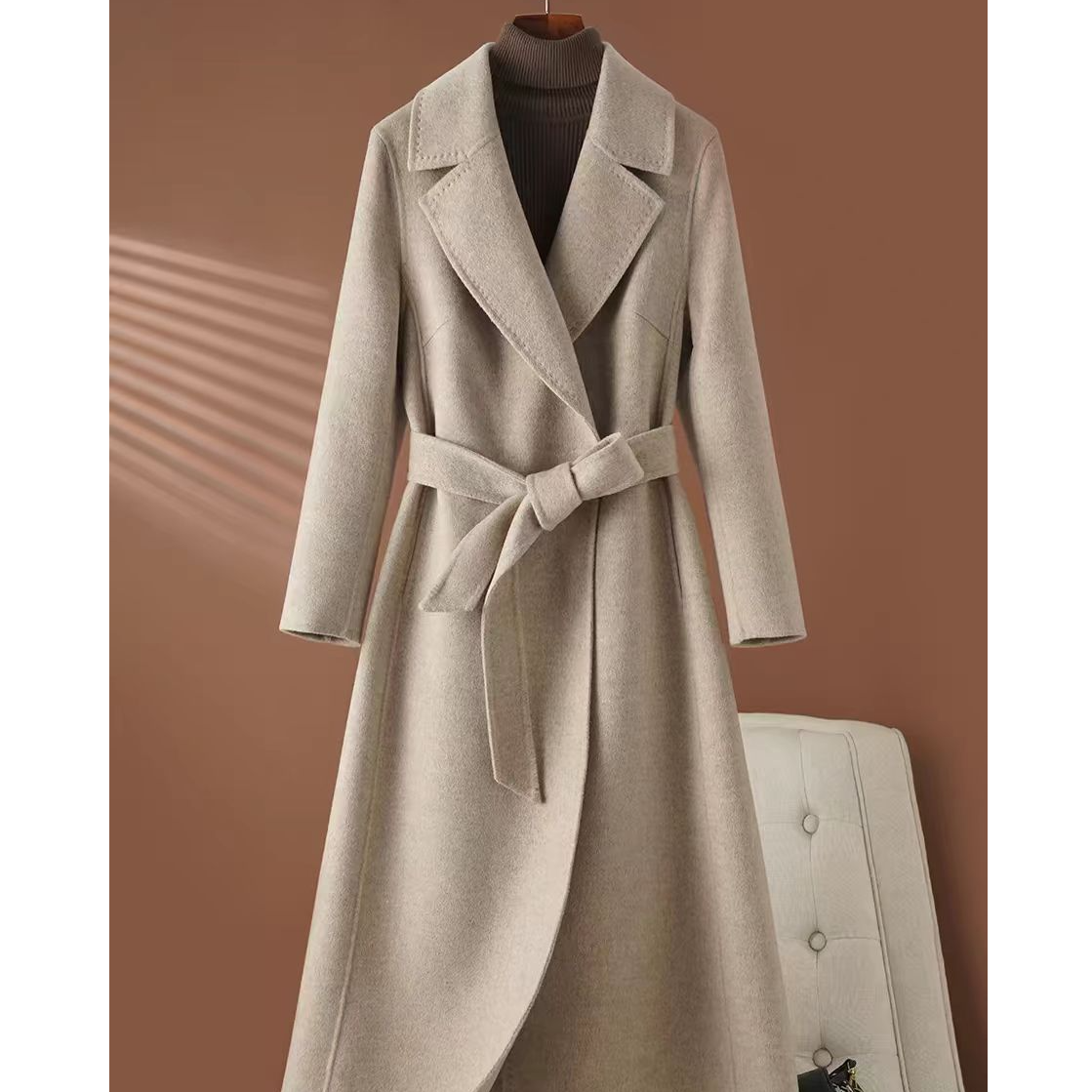 （71-80）双面呢子大衣女中长款2026年新款秋冬季高级感外套