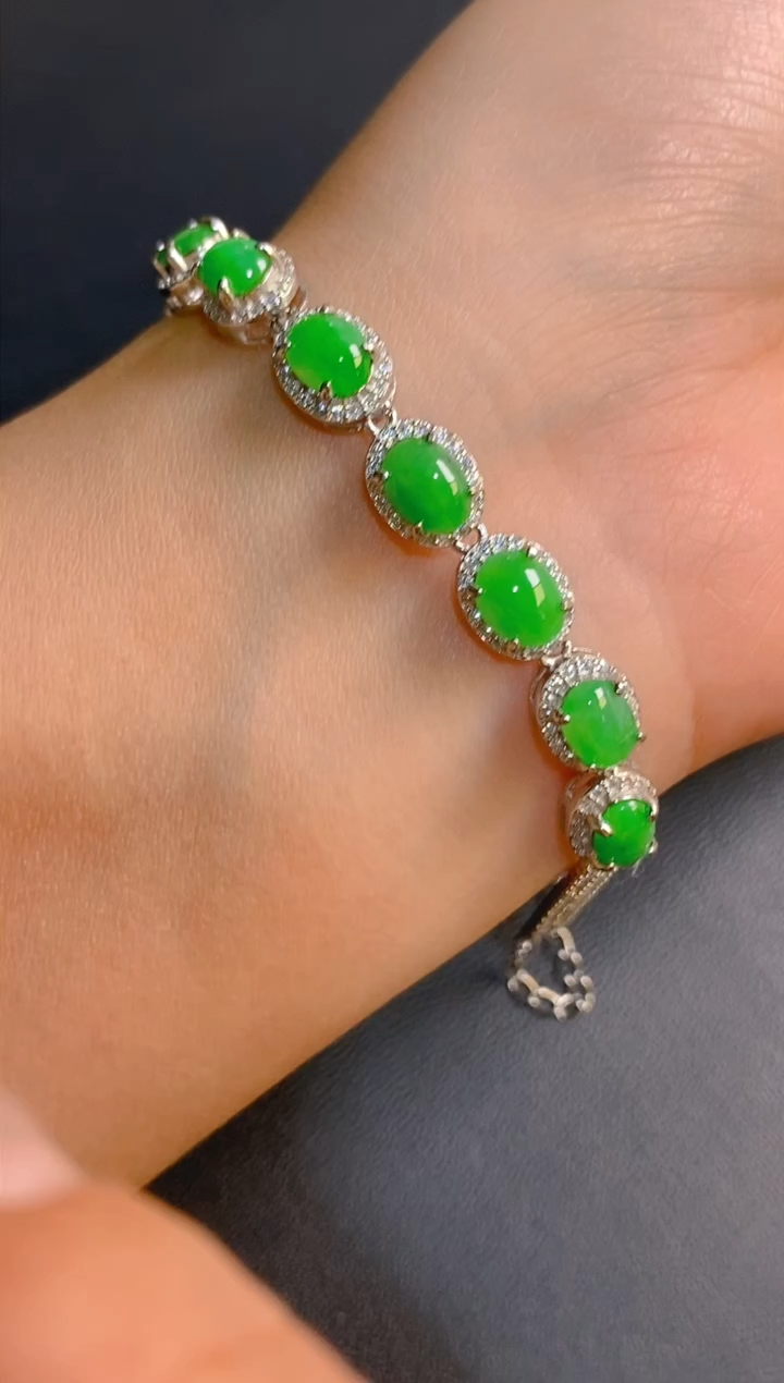 【闪购商品】翡翠耳饰银S925镶嵌天然A货翡翠1