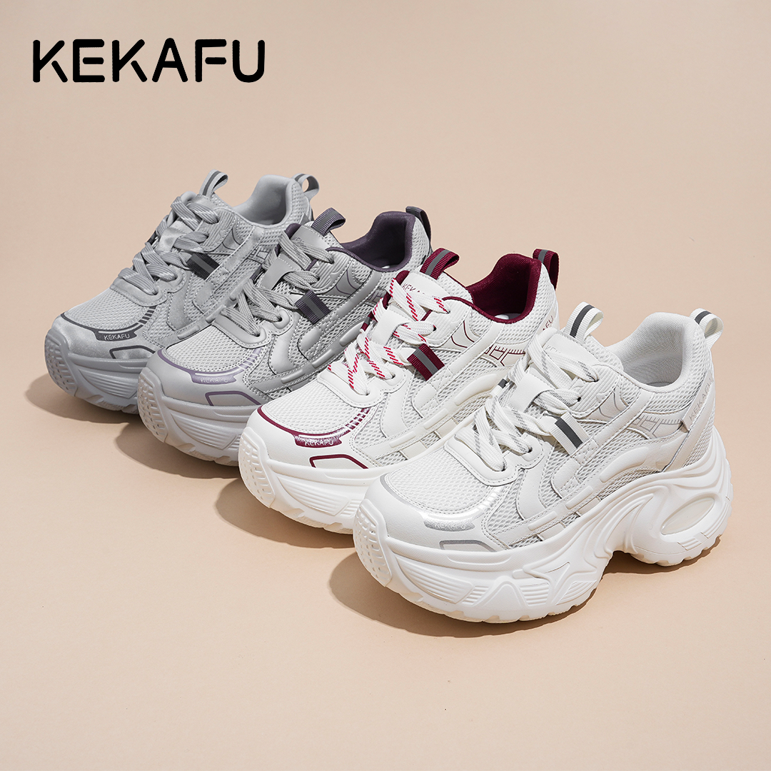KEKAFU/珂卡芙2025年新款增高显脚小【厚底内增高9CM】时尚老爹鞋