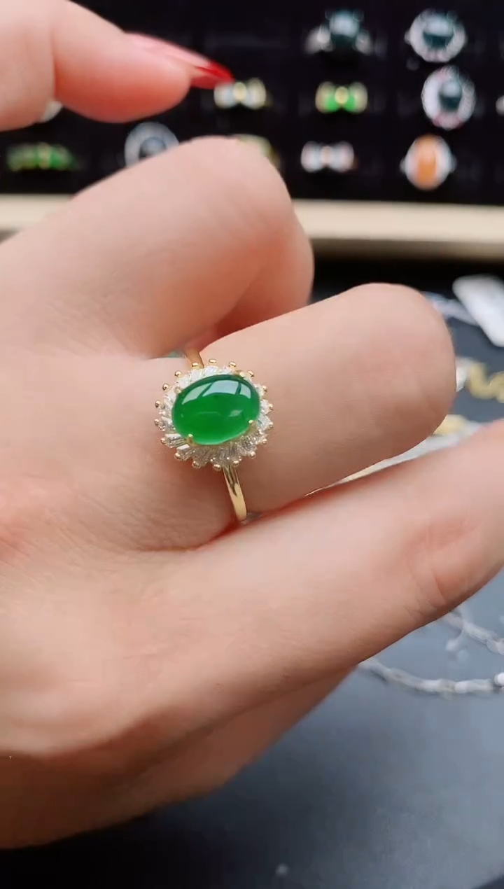 【闪购商品】翡翠戒指银S925镶嵌1212