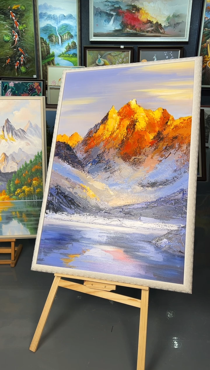 【闪购商品】油画27号手绘油画-120*80  日照金山