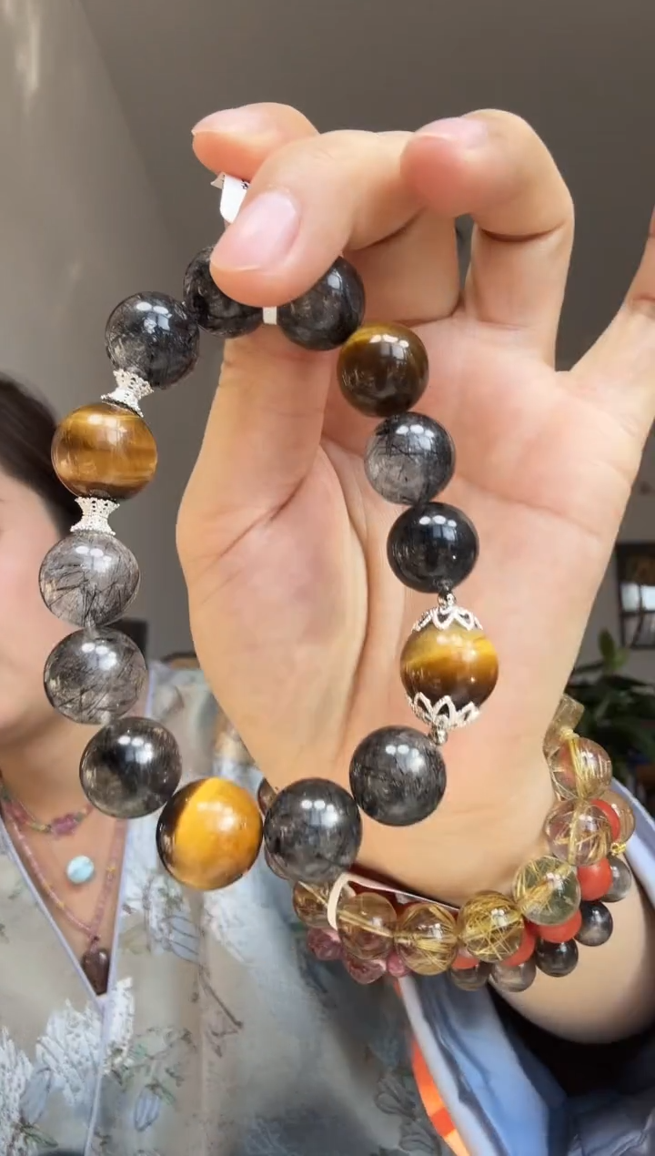 【闪购商品】水晶手链未镶嵌精美黑发手串12咪加