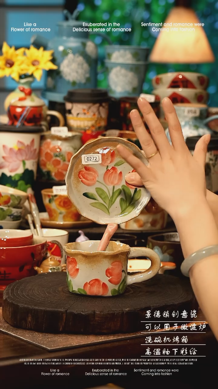 陶瓷景德镇高温釉下彩手工手绘款式@A0272@