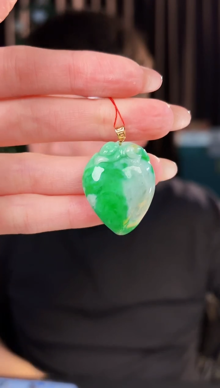 【闪购商品】翡翠颈饰18K金镶嵌 缅料A货/支持复检/一件