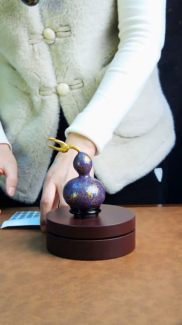 【闪购商品】238直播一物一图大漆酒葫芦送底座送挂绳