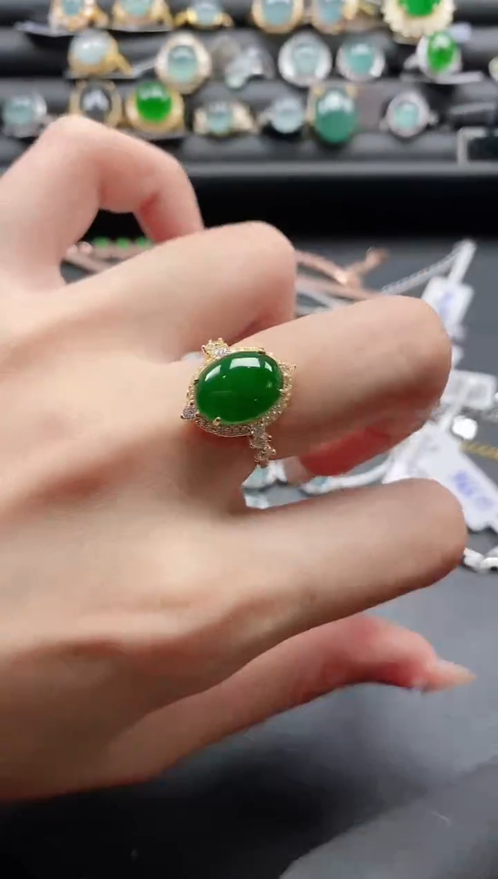 【闪购商品】翡翠戒指银S925镶嵌11111
