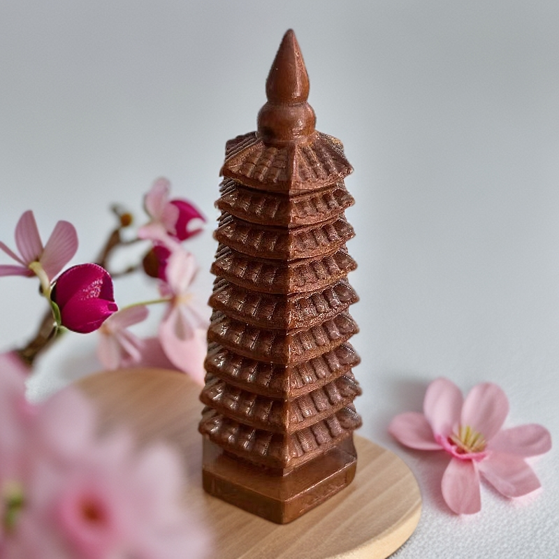 枣木9层文昌塔摆件