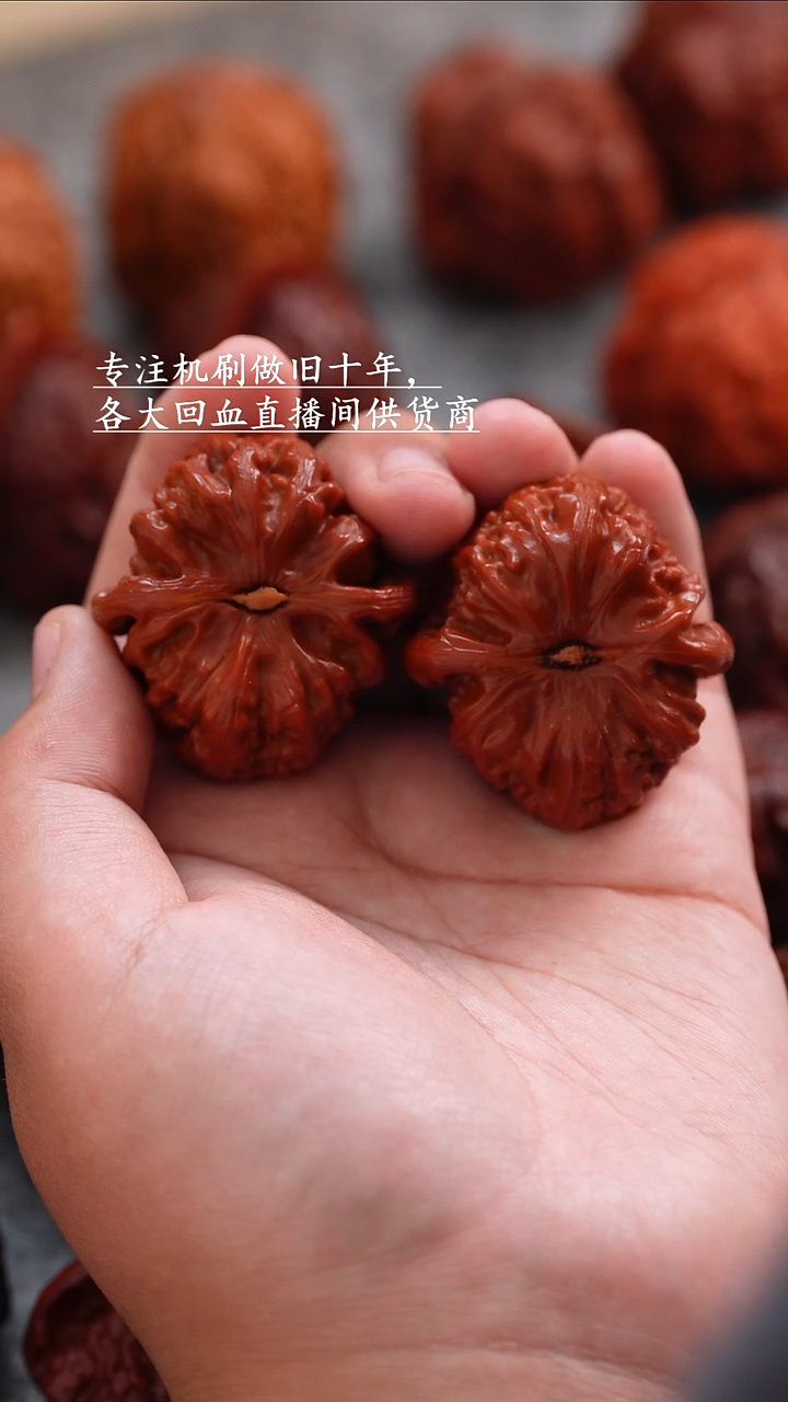 桃核把件文玩核桃 手把件 白狮子 