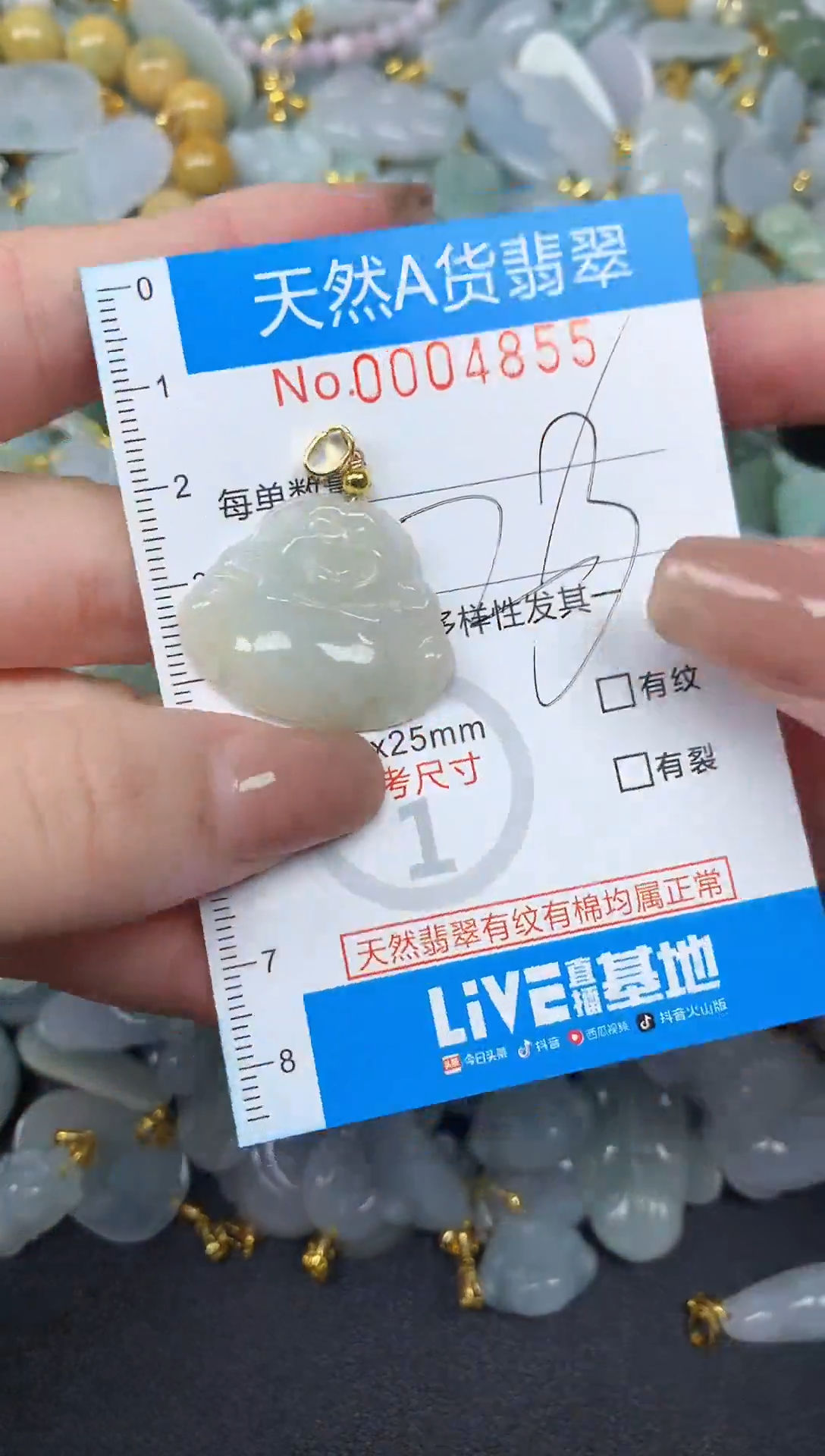 颈饰未镶嵌翡翠净货挂件-4855