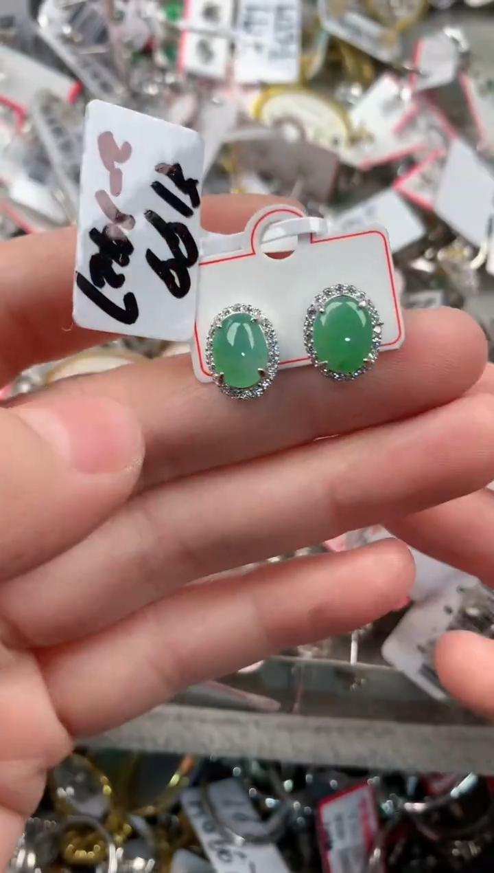 银S925镶嵌戒指翡翠12  6