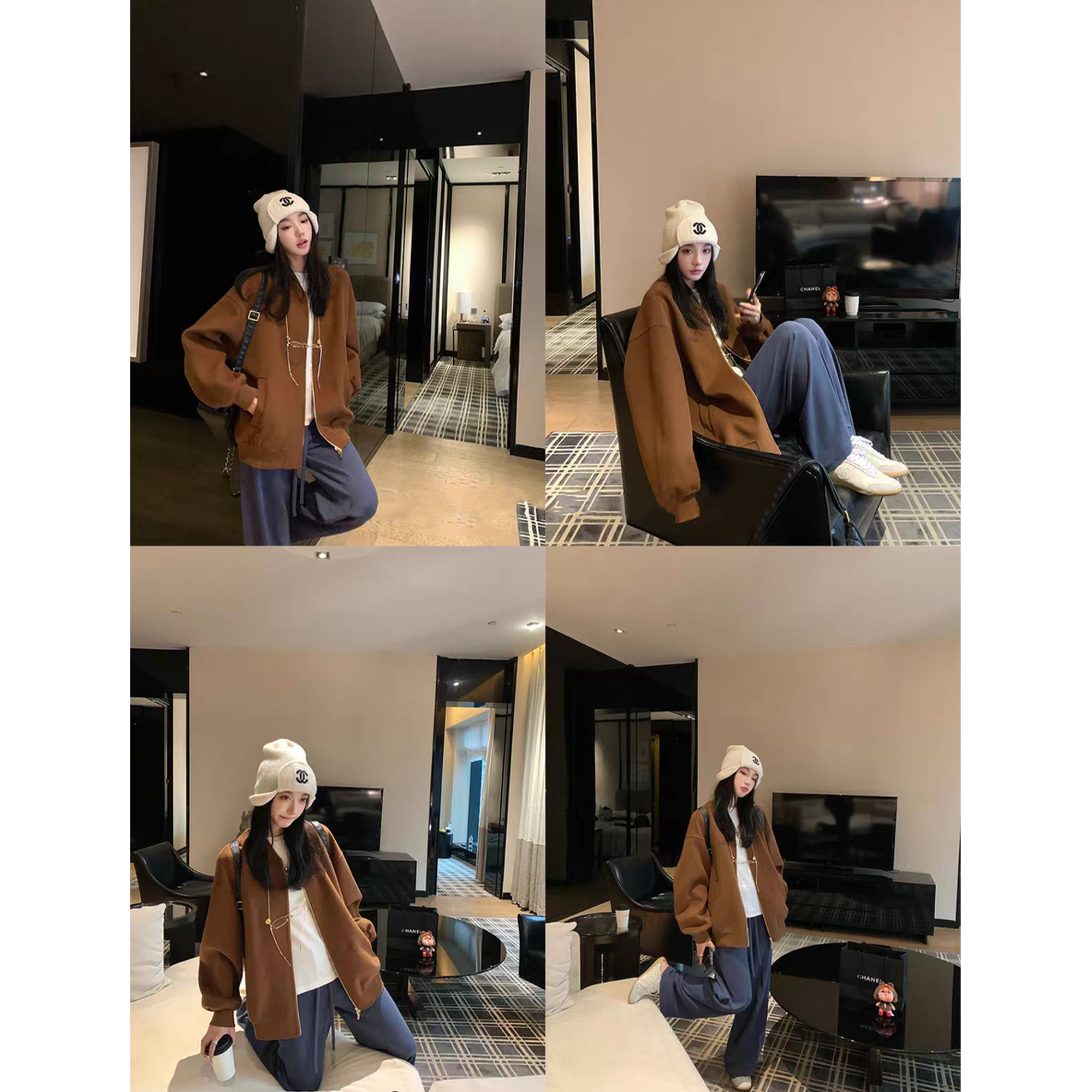 双面呢棒球服外套女Q 9362#早秋穿搭